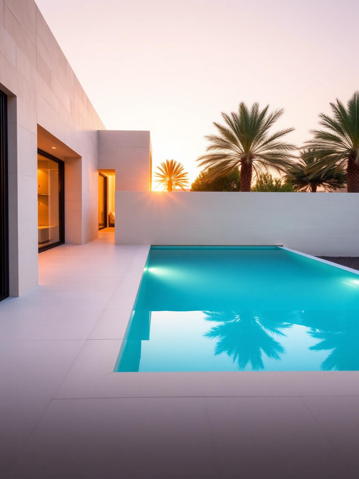 Luxury Dubai villa at sunset